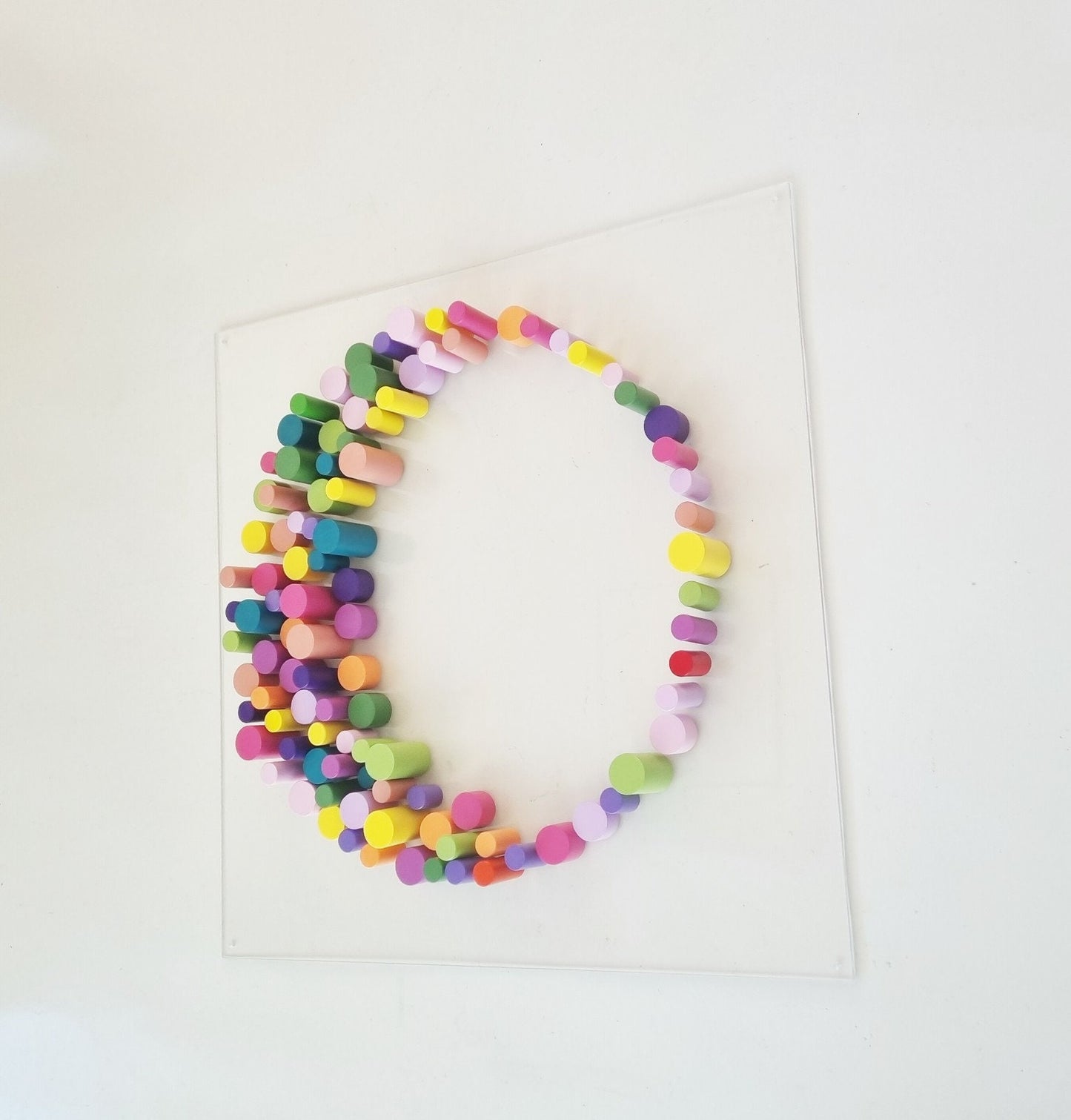 Wood wall art in happy colors. Circular 3d art. Modern wall art. Home decor dowel wall art. Wood wall hanging, Circle Sculpture wall art ©