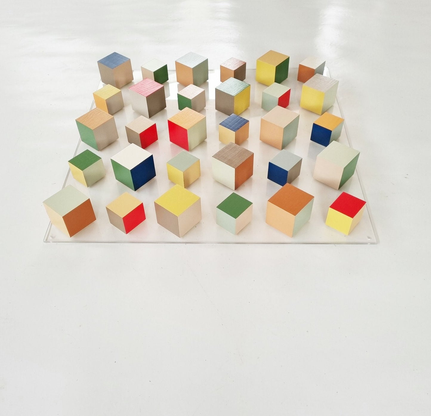 Wood wall art, autumn colors, cube art, 3D mosaic, modern abstract wood wall art. Sculpture art. Floating Wall decor hanging©