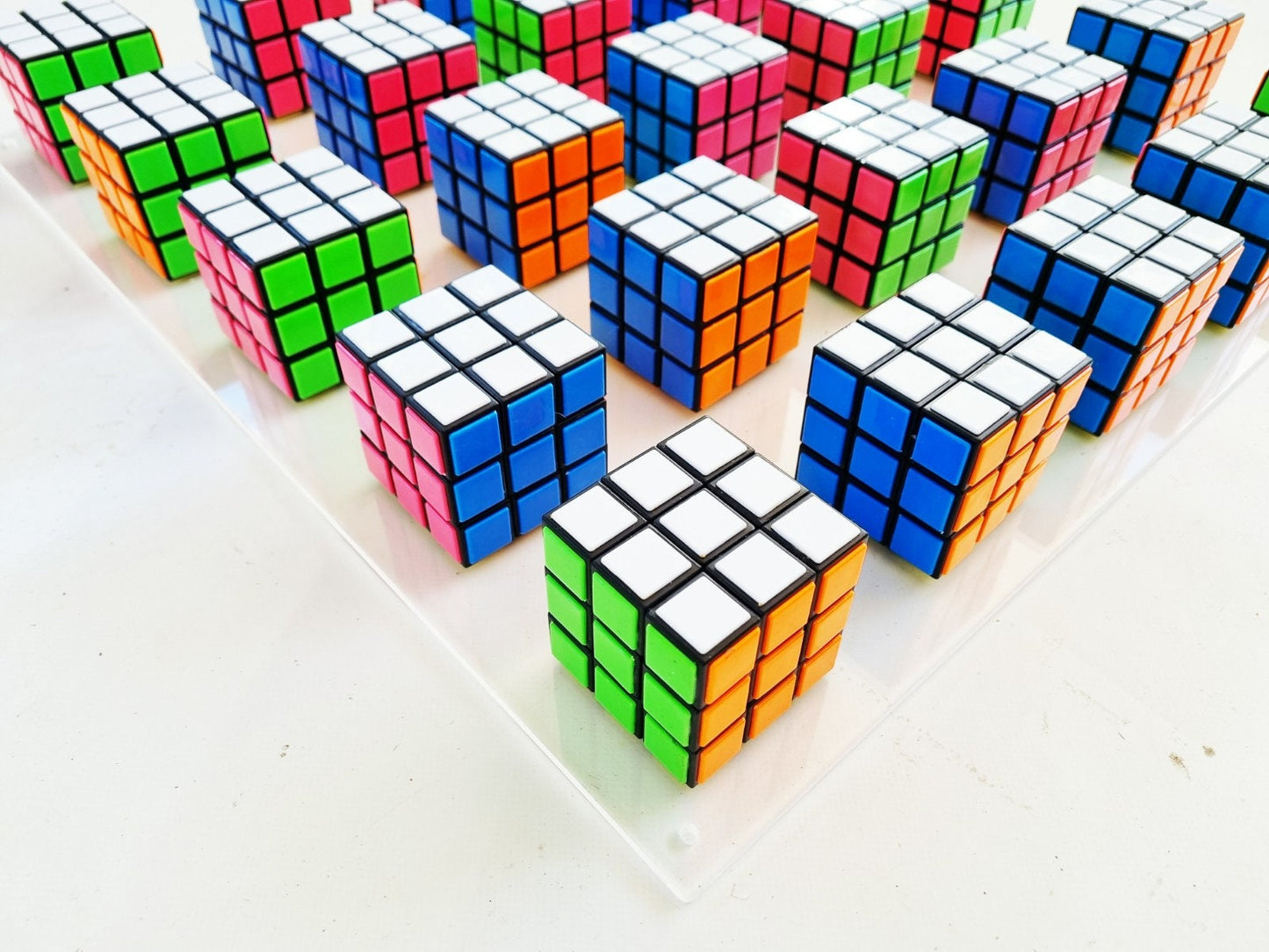 Original retro vintage white toy Rubik cube art piece. 80s nostalgia puzzle picture. Magic cube puzzle wall piece. Cube art. 3D art©