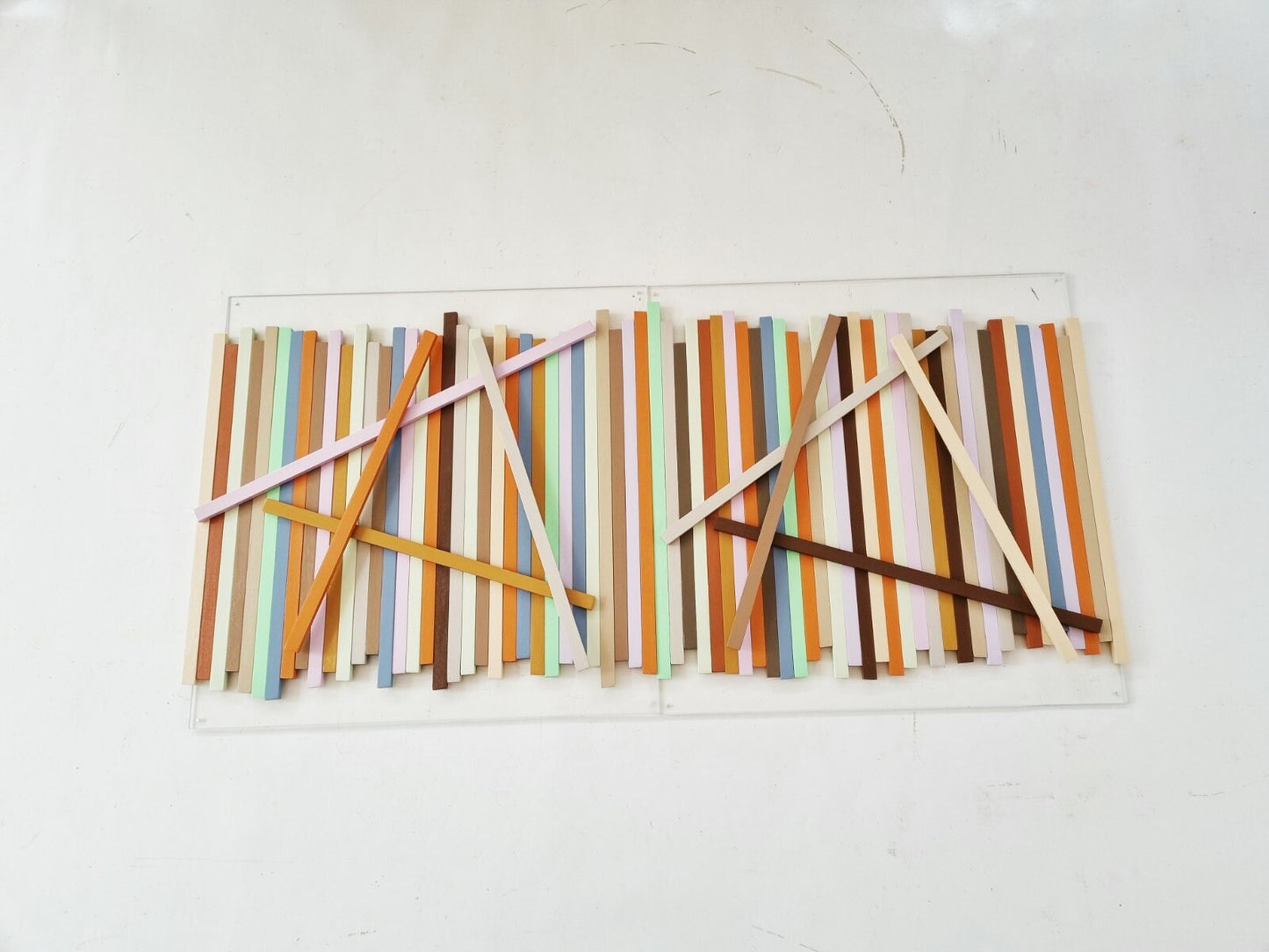 Wood wall art. Hand painted wood slats in natural colors. Wall sculpture, 3d Art.It can be hung vertically or horizontally©