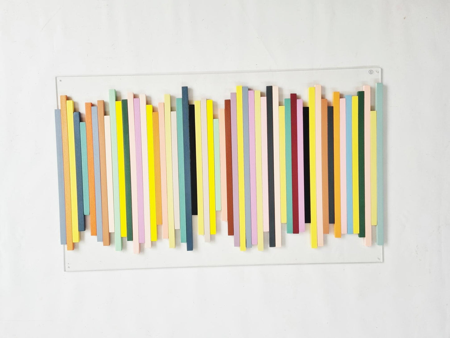 Wood wall art, 3d art, Hand painted wood slats, It can be hung vertically or horizontally, large wall sculpture ©