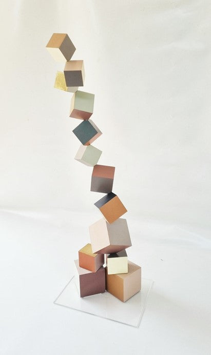 Wood Sculpture in neutral colors. Flat Base. 3d art. Perfect design for modern decoration.  3d wood sculpture. Minimal art. Woodart ©