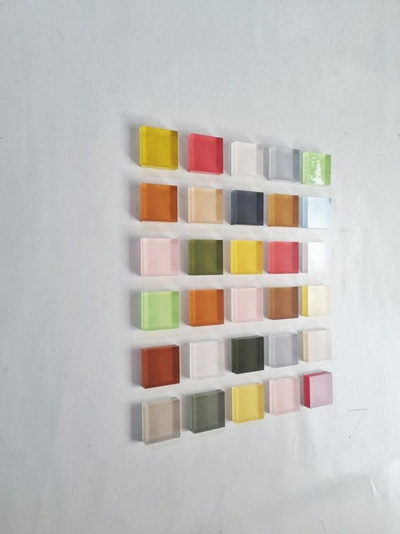 Pack of Hand-painted acrylic wall Tiles - 3D Block Wall Art - Soft, neutral, natural and pastel colors - Choose number, size and color of blocks