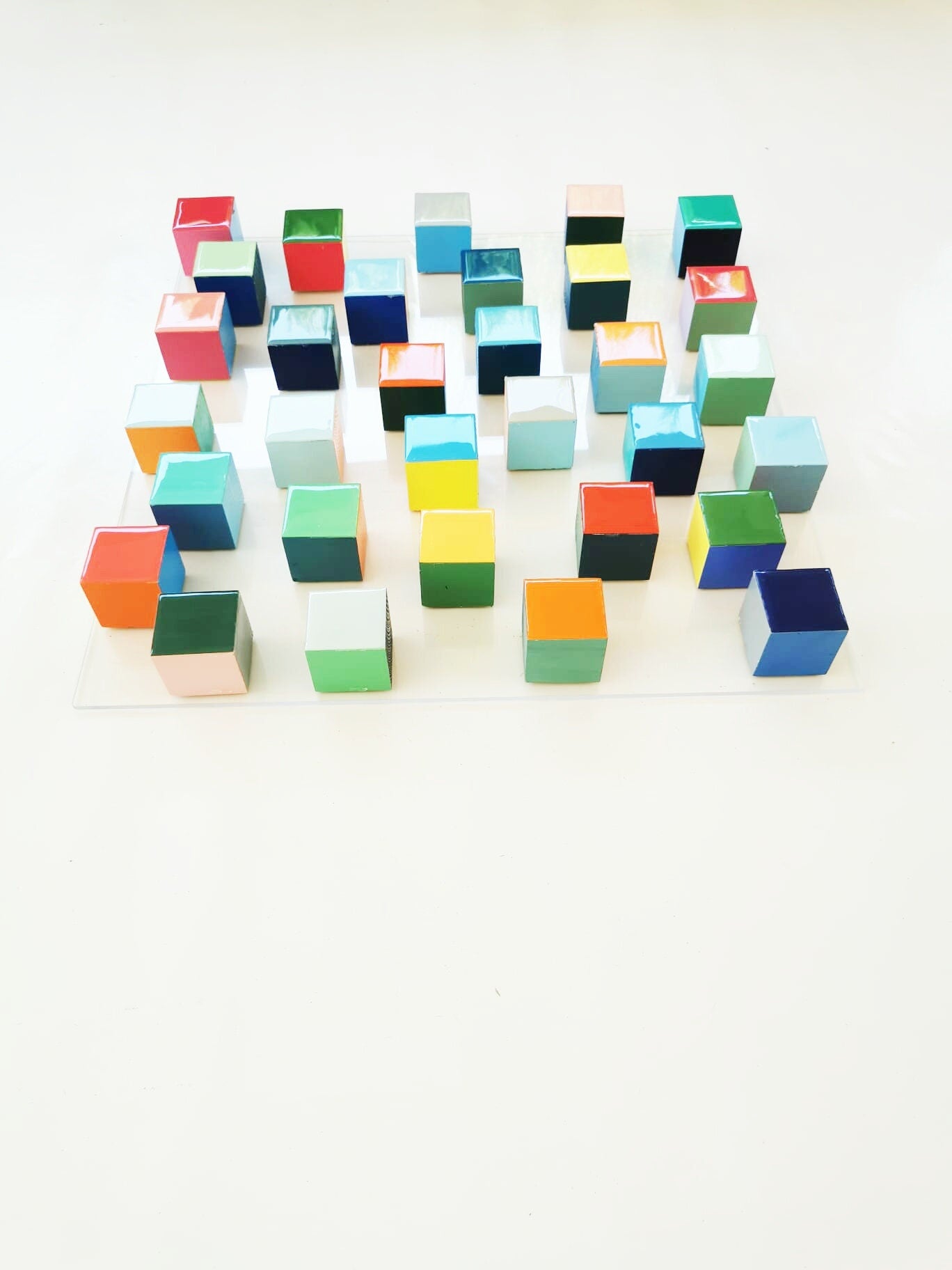 Wood wall art with shiny, bright resin finish on top. Multicolored, colorful wall decor, modern wall art, 3D wall sculpture, Geometric art ©