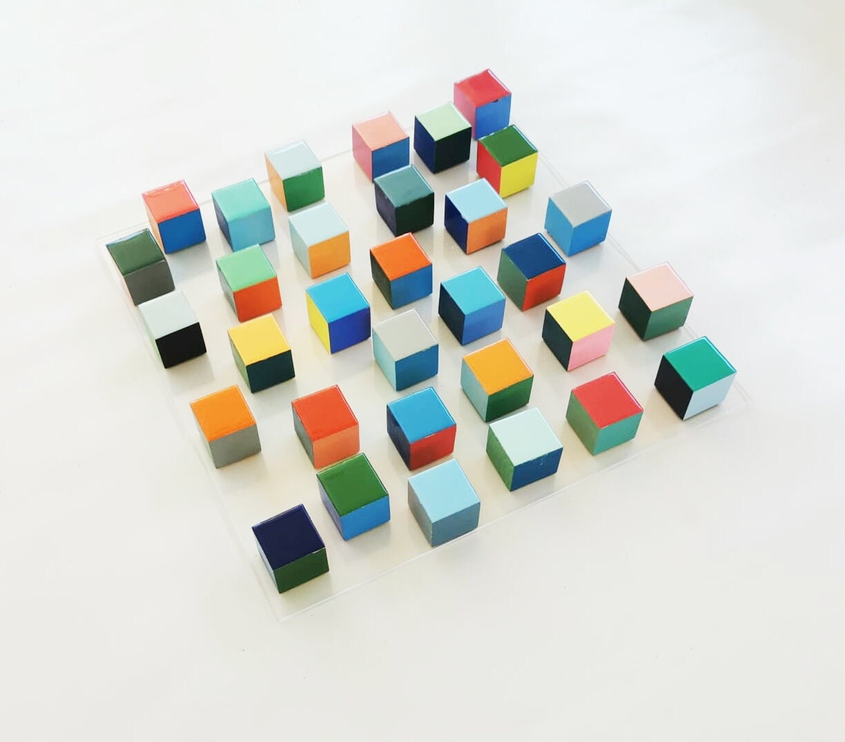 Wood wall art with shiny, bright resin finish on top. Multicolored, colorful wall decor, modern wall art, 3D wall sculpture, Geometric art ©