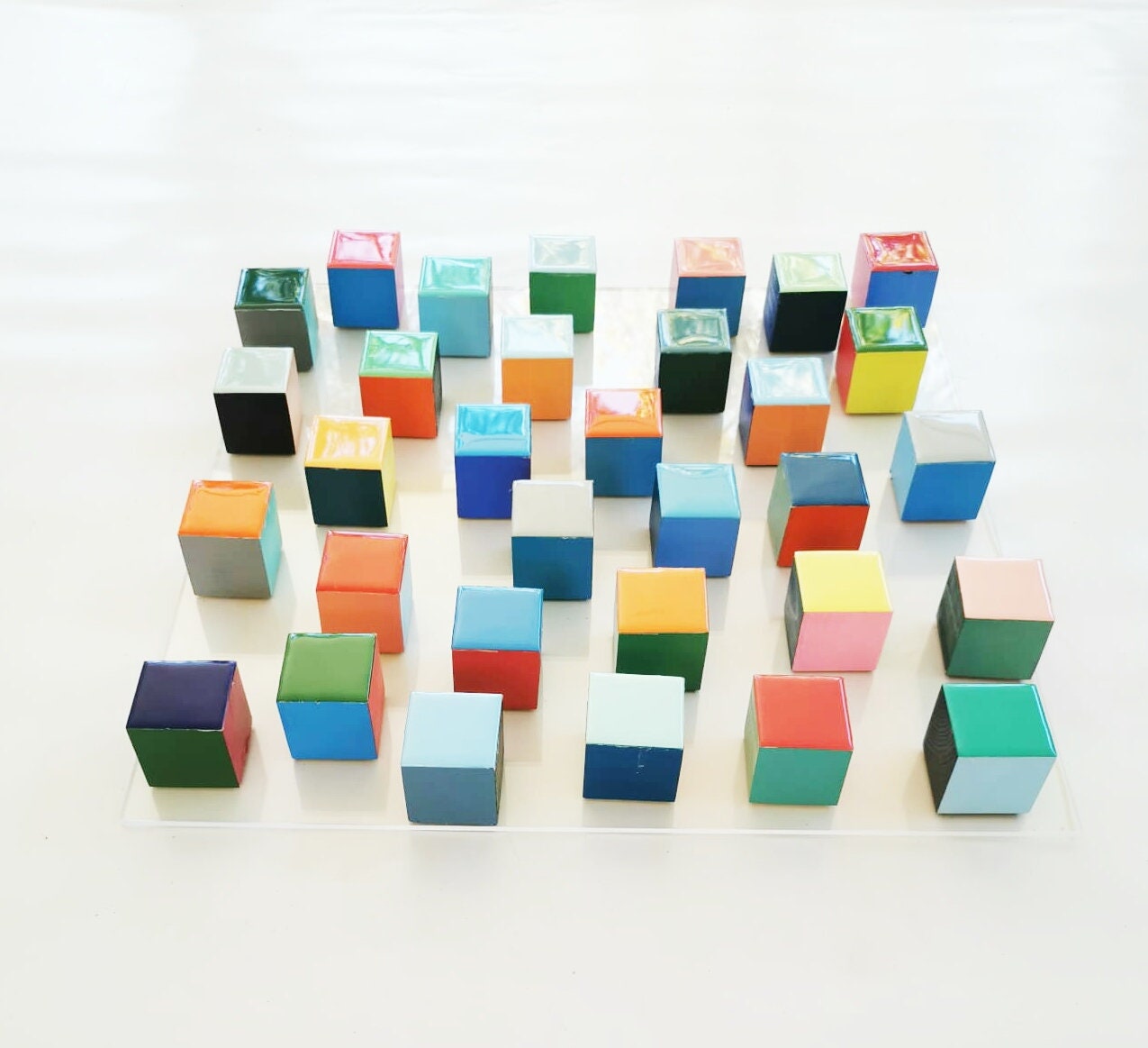 Wood wall art with shiny, bright resin finish on top. Multicolored, colorful wall decor, modern wall art, 3D wall sculpture, Geometric art ©