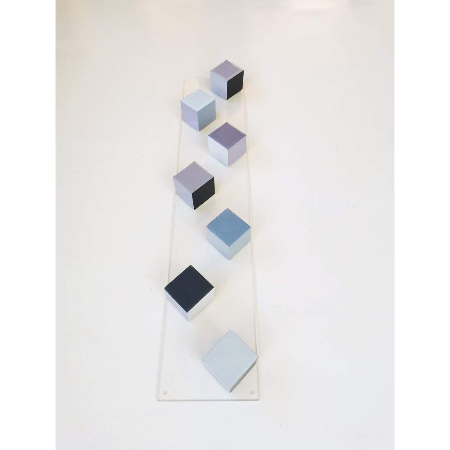 Wood wall art in neutral colors. Sculpture wall decor. Modern wall art 3D wall sculpture with resin finish on top. Cube art.