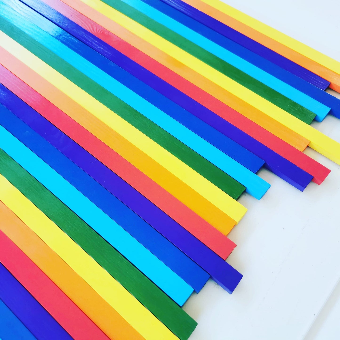 Large wood wall art. Rainbow colors. Sculpture wall art in multicolor design. Bold 3d art. Pop art in happy colors. Slat art©