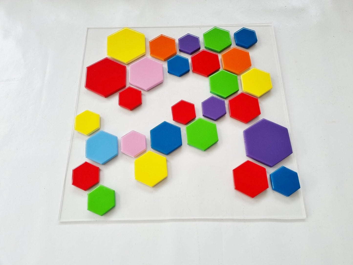 Abstract and modern wall art. Hexagons with high quality,shiny epoxy resin front face. Geometric wall art.  Floating Wall decor hanging ©