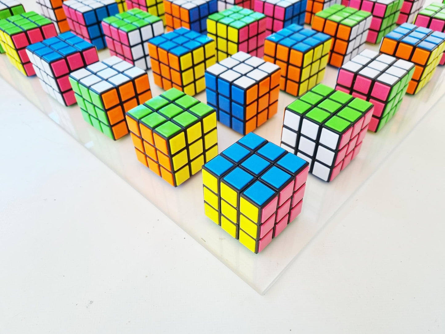 Magic cube puzzle wall piece Unique Rubiks Cube wall art. ©. Original retro vintage toy Rubik cube art piece. 80s nostalgia puzzle picture