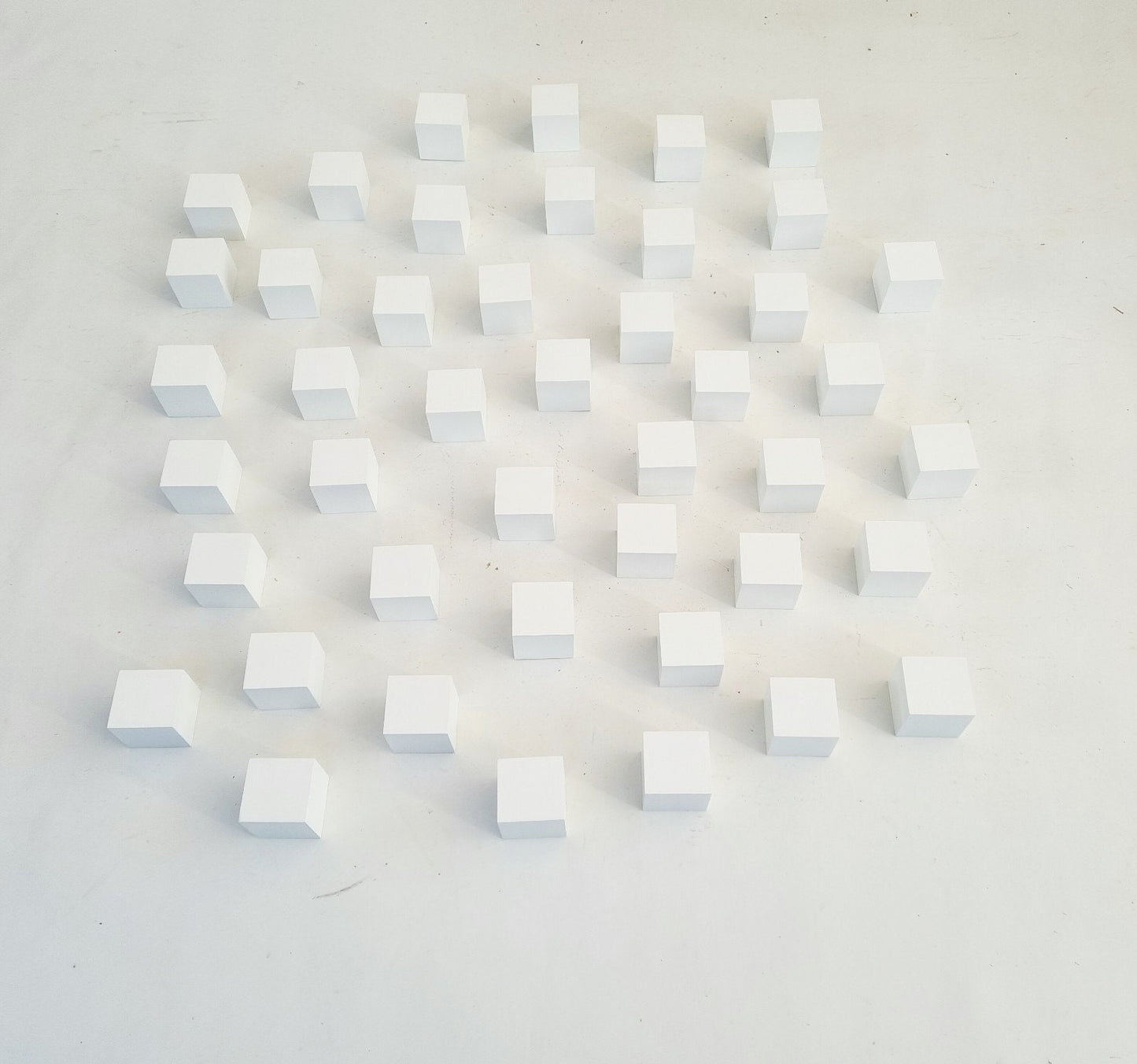 White blocks, minimalist wood wall art, Modern art 3d installation, white wood cubes, © You can choose the number of wood cubes and sizes