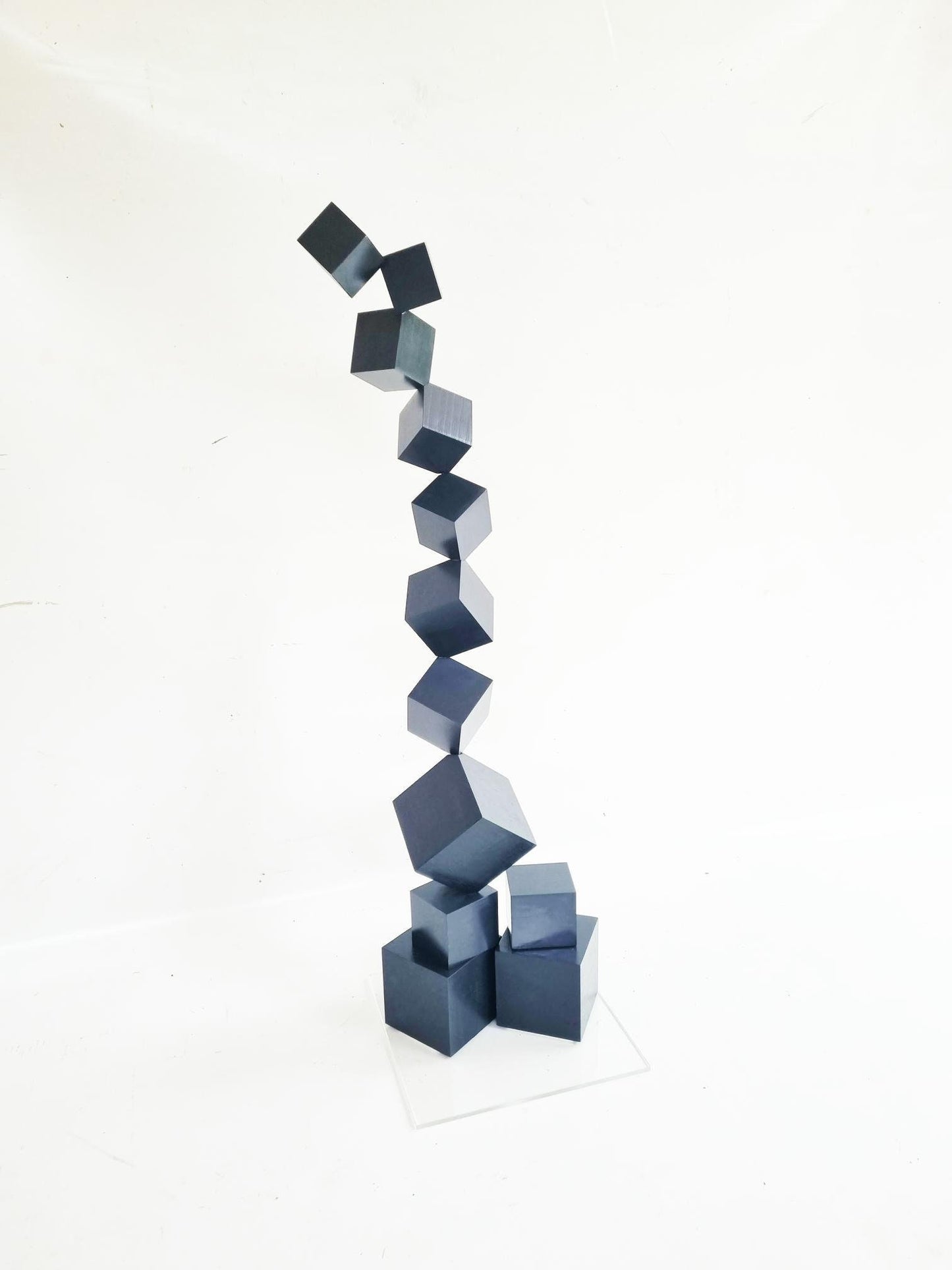 Black sculpture. Hand-painted wooden blocks in glossy black, finished with varnish. Perfect design for modern decoration. Unique design ©