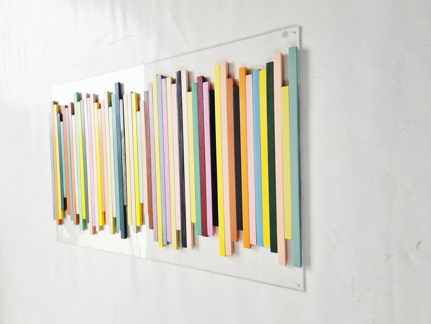 Wood wall art, 3d art, Hand painted wood slats, It can be hung vertically or horizontally, large wall sculpture ©